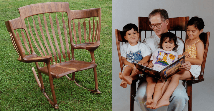 Resultado de imagem para Pai constrói cadeira especial para contar histórias para os três filhos _ Blog da Leiturinha